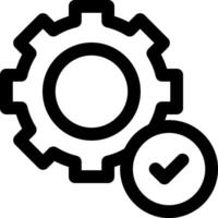 A gearwheel with a tick mark on it vector