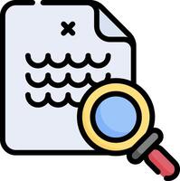 A magnifying glass is over a document vector