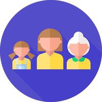 A flat icon of a family with a child and an adult vector