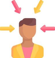 A person with arrows coming out of his head vector