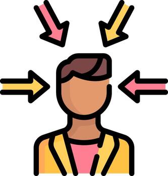 An icon of a person with arrows pointing to different directions vector