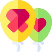 Two balloons with a heart and a ribbon vector