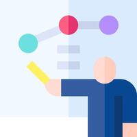 A man pointing to a diagram with colored dots vector