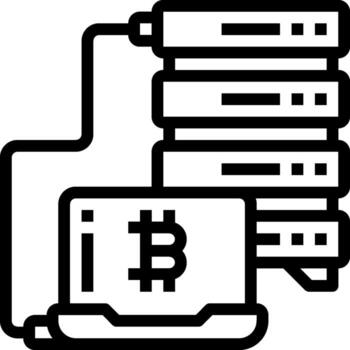 bitcoin nube informática icono vector