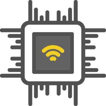 un Wifi icono en un computadora procesador vector