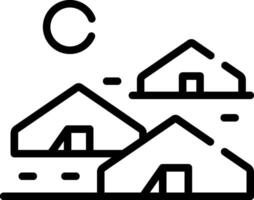 A black and white image of a house with a sun vector