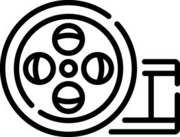 A black and white image of a movie reel vector