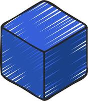A blue cube with a white background vector