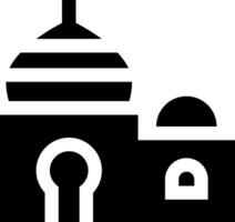 A black and white icon of a mosque vector