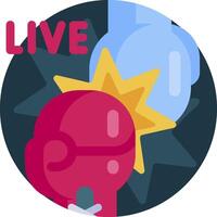 Live streamer icon with a red robot and a blue robot vector