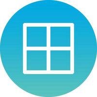 A blue square icon with four squares in it vector