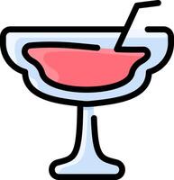 A margarita glass with a straw in it vector