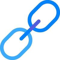 A blue link with two links on it vector
