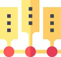 A yellow and red line of pipes with red dots vector