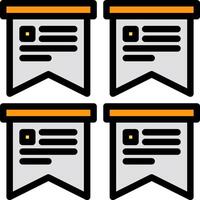 Four banners with a yellow border and orange text vector