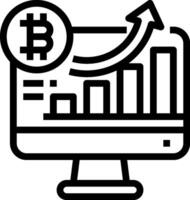 Bitcoin graph icon vector