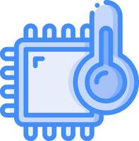 A thermometer and a processor icon vector