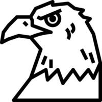 An eagle head with a black outline vector