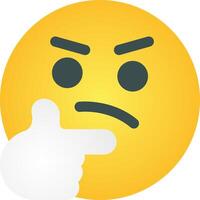 Emoji face with finger pointing vector