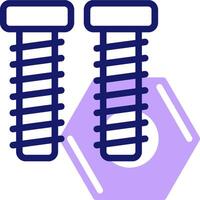 Screws and hex nuts icon vector