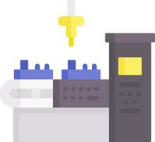 A machine with a yellow and blue light vector