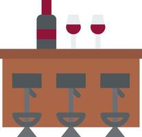 Bar with wine glasses and stools vector