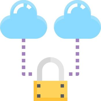 Cloud computing and security vector
