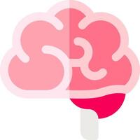 A pink brain with a red part on it vector