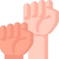 Two hands with one fist up in the air vector