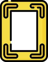 A yellow square frame with black lines on it vector
