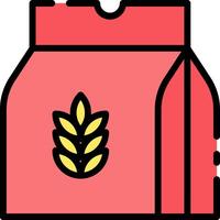 A bag of wheat with a leaf on it vector