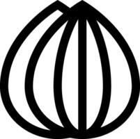 An onion is shown in a black and white drawing vector