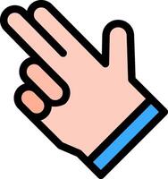 A hand with a finger up and a finger pointing vector