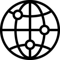 A globe with four circles around it vector
