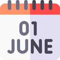 A calendar with the word june on it vector