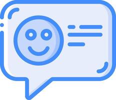 A speech bubble with a smiley face inside vector