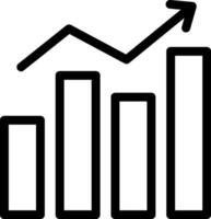 A graph bar chart with an arrow going up vector