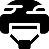 A helmet icon with a black background vector