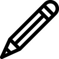 A black and white pencil icon on a white background vector