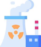 An illustration of a nuclear power plant and a nuclear reactor vector