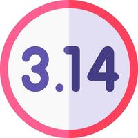 The number 3 14 in a circle with a pink background vector