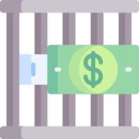A dollar sign in a cage with a green bar vector