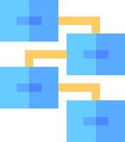 A blue and yellow square with two blue squares vector