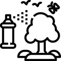 Spray can, tree, bird, and butterfly vector