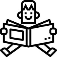 A cartoon man reading a book vector