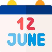 A calendar with the word 12 june on it vector