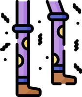 A pair of purple boots with a yellow dot on the bottom vector