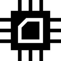 A black and white image of a computer chip vector