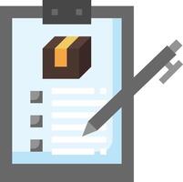 A clipboard with a pen and a box on it vector