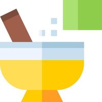 A bowl with a spoon and a stick in it vector